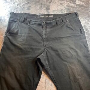 Duluth Trading Co Flex Fire Hose Work Pants Mens 48x34 Relaxed Fit Black